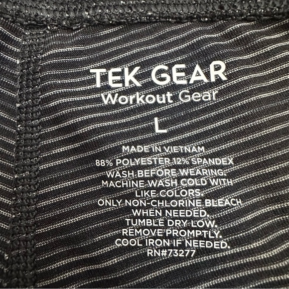 Tek Gear Black Leggings with Elastic Waistband and Tapered Leg - Picture 3 of 4